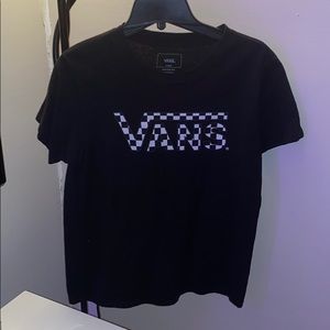 black and white checkerboard vans shirt